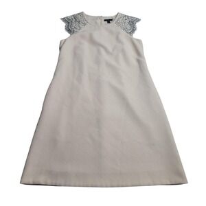 J. Crew Lace Cap Sleeve Pocket Ivory‎ Shift Dress 6